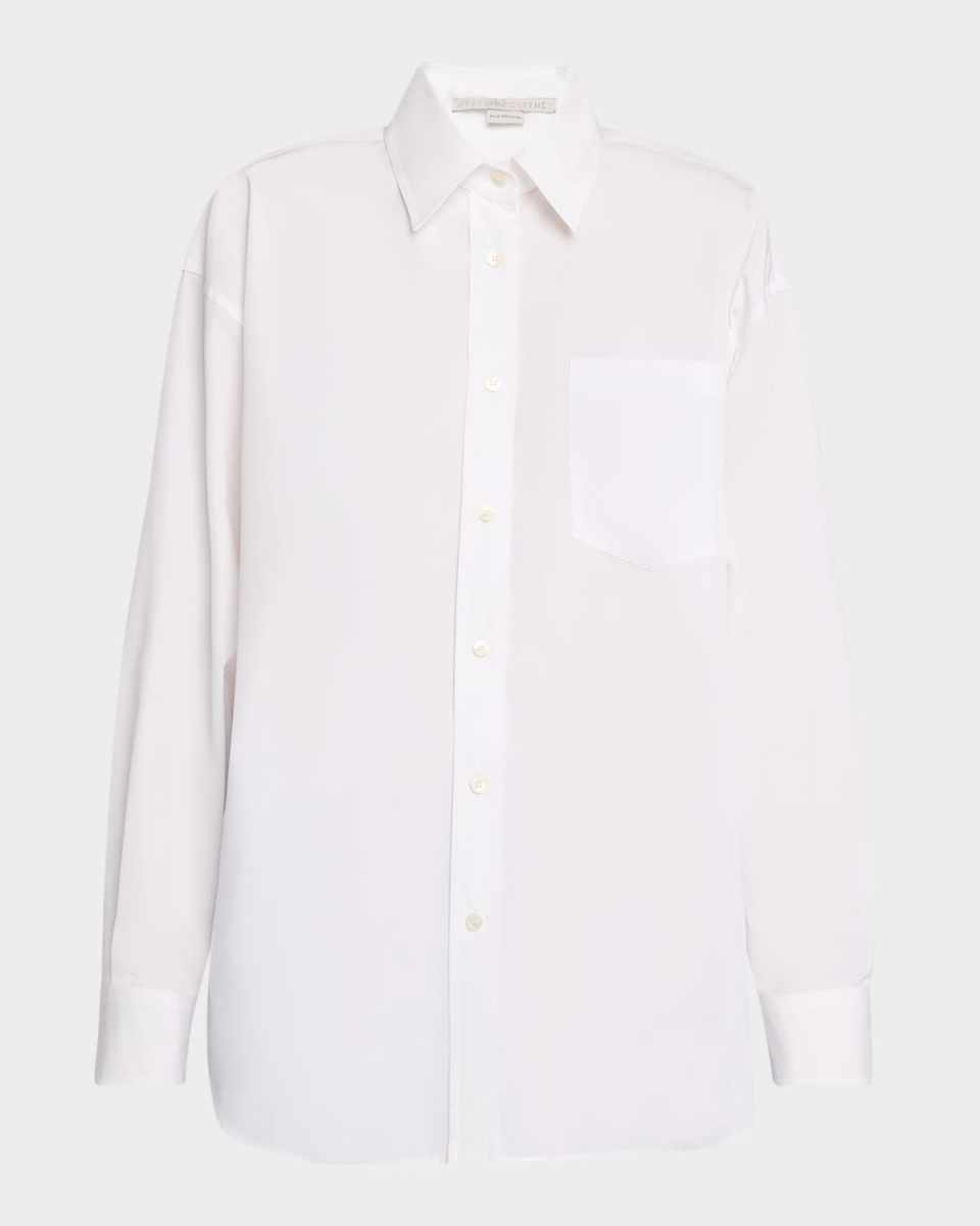 Poppy-Print Back Button-Down Shirt